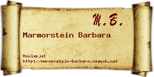 Marmorstein Barbara névjegykártya